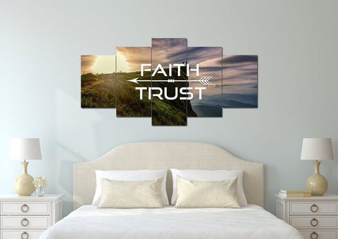 Faith Trust Christian Quotes Wall Art Canvas